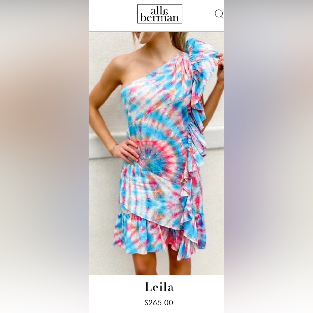 Alla Berman Leila Dress | Women’s Medium Tie dye cotton swiss dot. Cotton lining